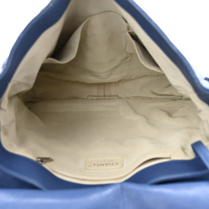 Chanel Washed Lambskin Quilted Chain Around Maxi Flap Light Blue 6 of 11