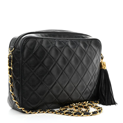 Chanel Lambskin Quilted Tassel Camera Case Black 3 of 11