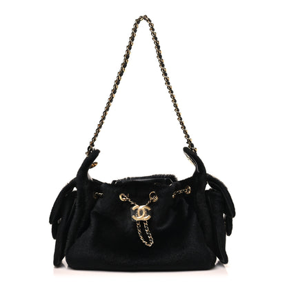 Chanel Pony Hair Mini Chanel 25 Handbag Black 1 of 10