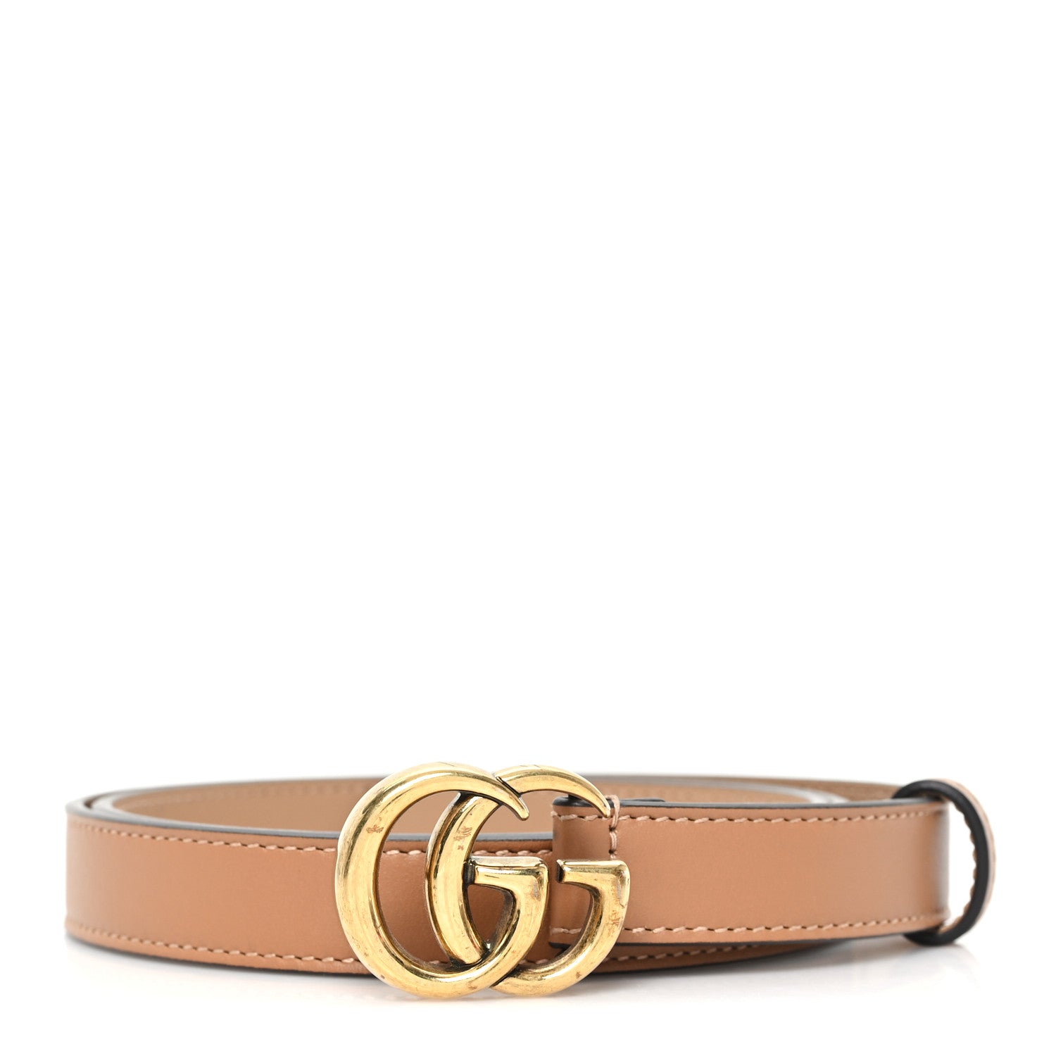 Gucci Calfskin Double G 20mm Belt 85 34 Natural Tan 1 of 4