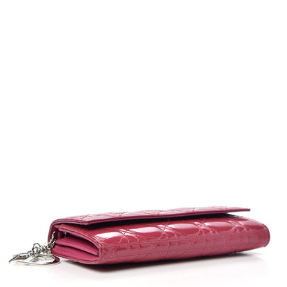 Christian Dior Patent Cannage Rendezvous Chain Wallet Pink 4 of 7