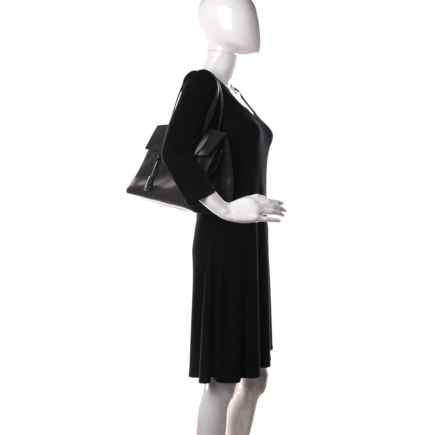 Calfskin Mara Shoulder Bag Black