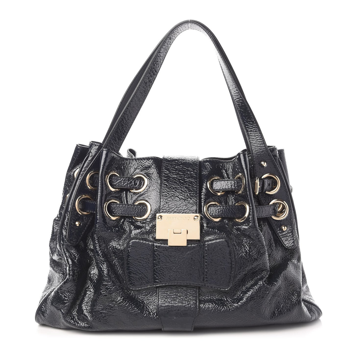 Crushed Patent Riki Bag Blue