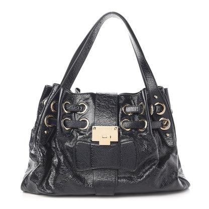 Jimmy Choo Crushed Patent Riki Bag Blue 1 of 8