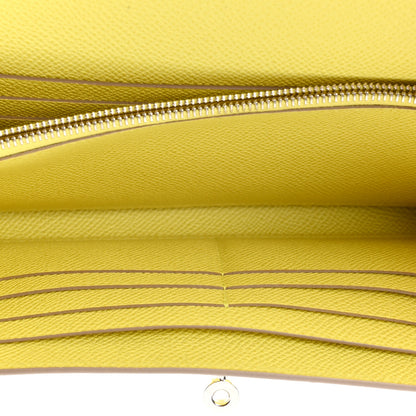 Hermes Epsom Kelly Longue Wallet Lime 5 of 15