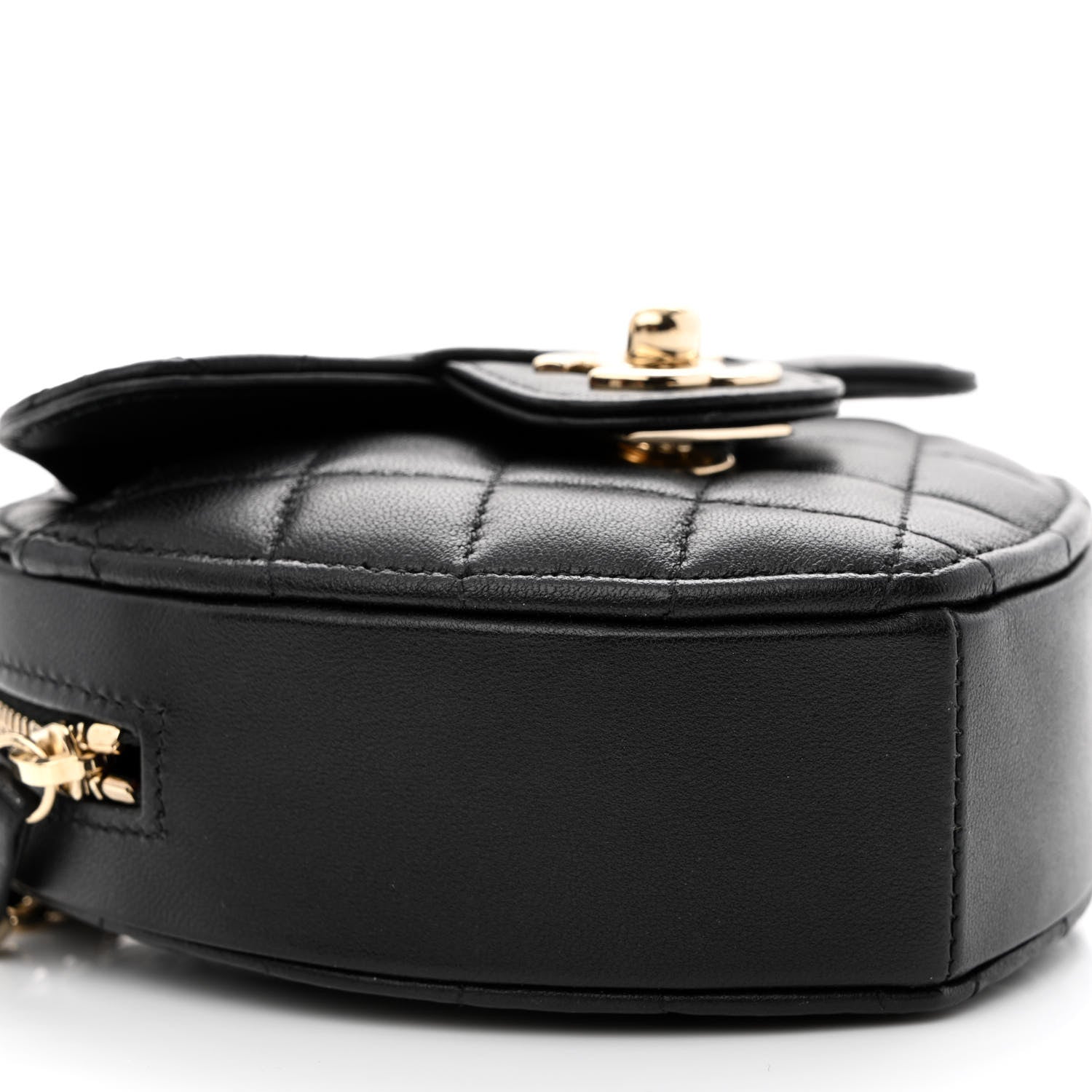 Chanel Lambskin Quilted CC In Love Heart Clutch With Chain Black 8 of 9