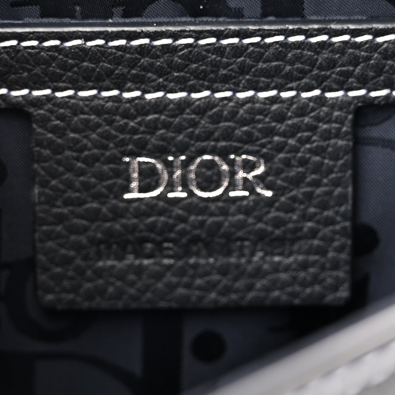 Christian Dior Grained Calfskin Saddle Messenger Bag With Strap Black 6 of 12