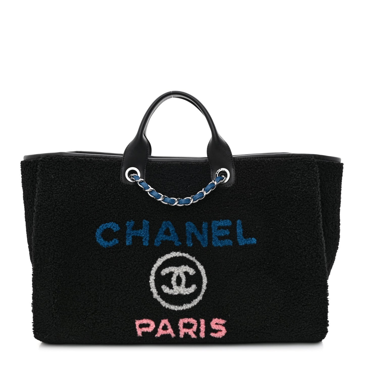 Shearling Large Deauville Tote Black