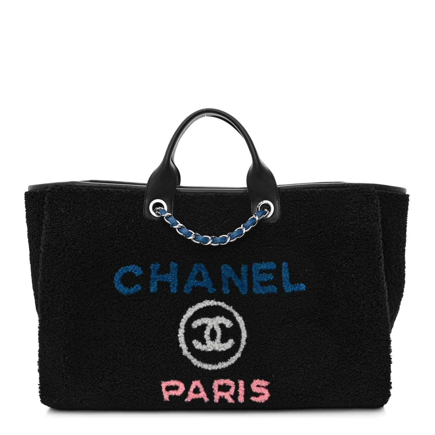 Chanel Shearling Large Deauville Tote Black 1 of 11