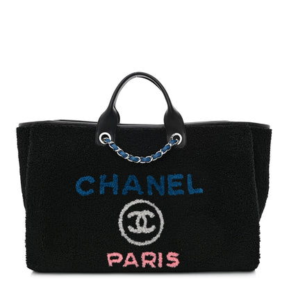Chanel Shearling Large Deauville Tote Black 1 of 11