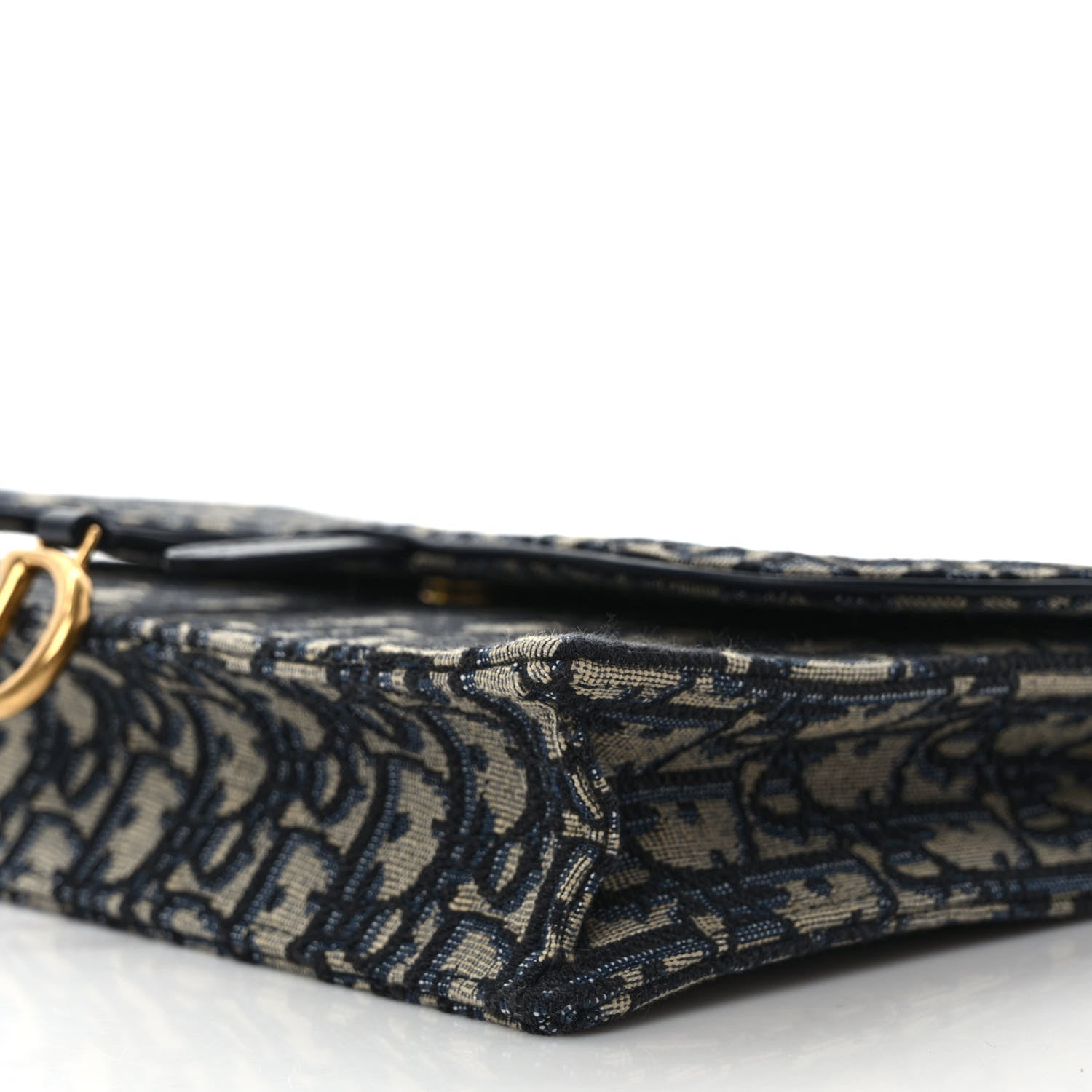 Christian Dior Oblique Saddle Chain Pouch Blue 8 of 9