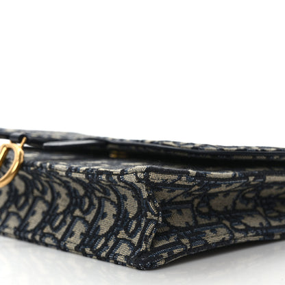 Christian Dior Oblique Saddle Chain Pouch Blue 8 of 9