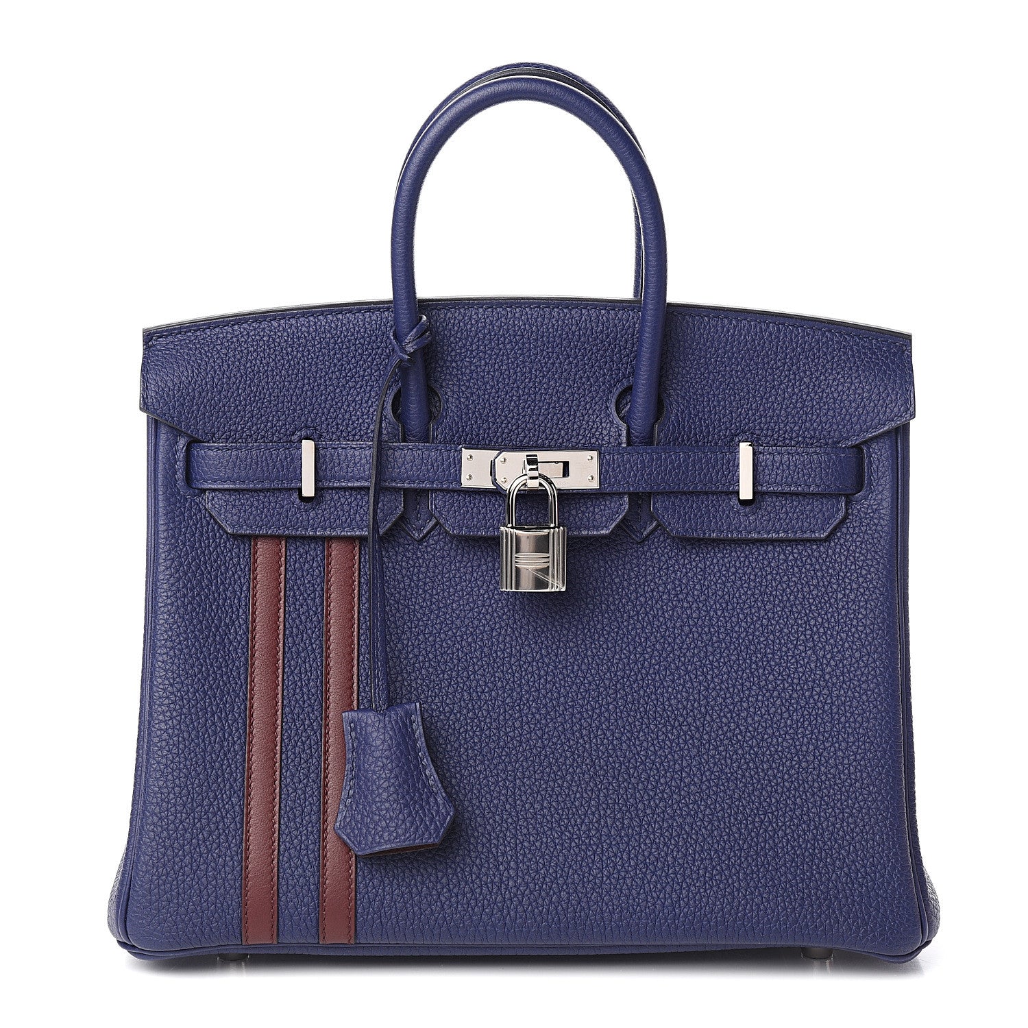 Hermes Togo Swift Officier Birkin 25 Bleu Encre Bordeaux 1 of 11