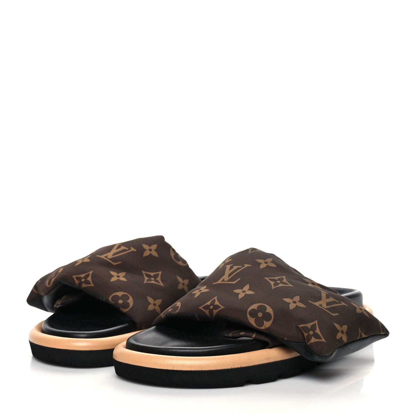 Nylon Monogram Pool Pillow Comfort Mule 37 Cacao Brown