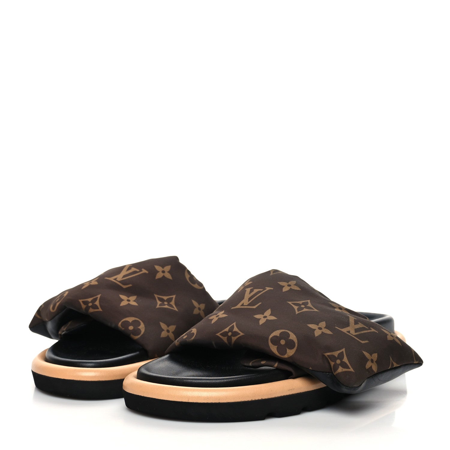 Louis Vuitton Nylon Monogram Pool Pillow Comfort Mule 37 Cacao Brown 3 of 9