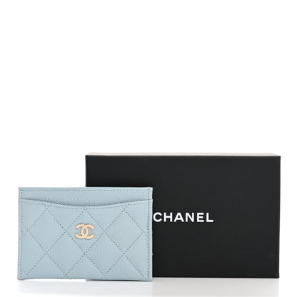 Chanel Caviar Quilted Card Holder Light Blue 12 of 12
