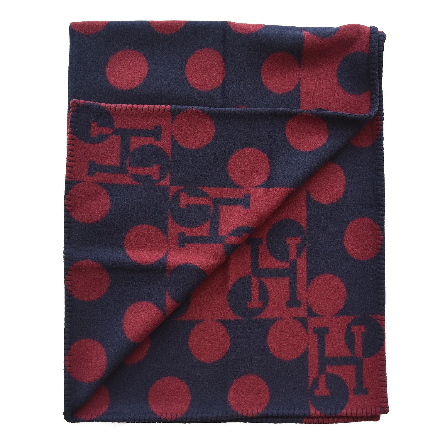 Hermes Wool Cashmere Avalon Dots Blanket Mure 3 of 4