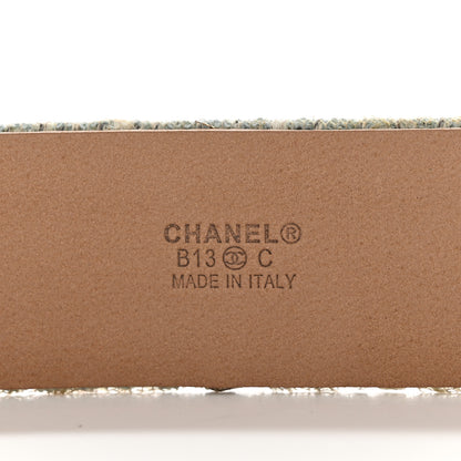 Chanel Tweed Crystal CC Belt 80 32 Grey Multicolor 3 of 7