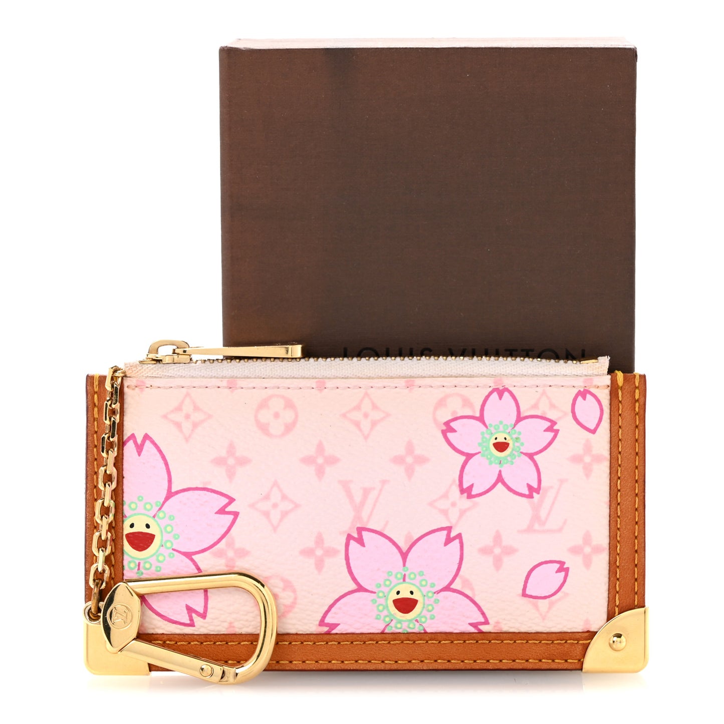 Monogram Cherry Blossom Key Pouch Pink