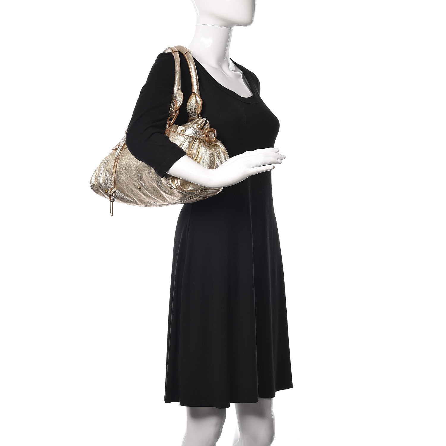 Chloe Metallic Calfskin Paddington Satchel Gold 2 of 13