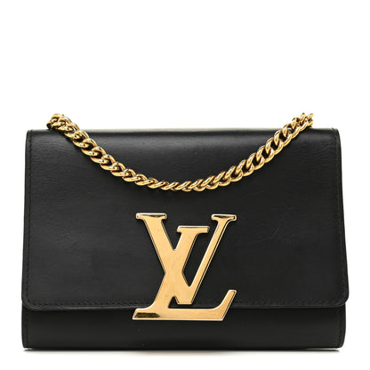 Louis Vuitton Calfskin Chain Louise MM Black 1 of 18