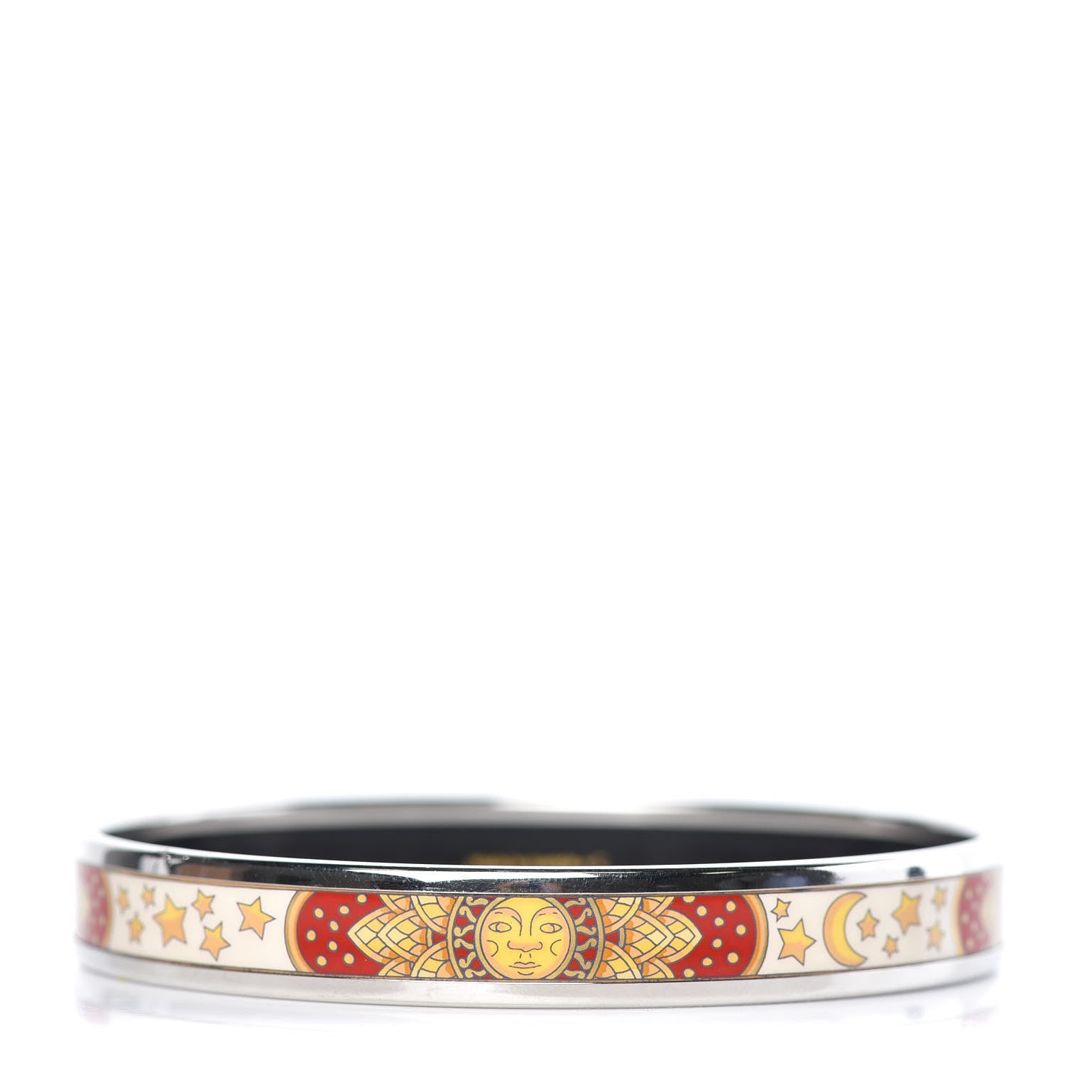 Hermes Enamel Printed Narrow Sun Moon Stars Bracelet 70 3 of 5