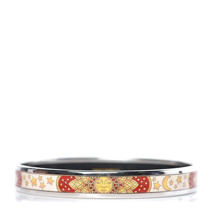 Hermes Enamel Printed Narrow Sun Moon Stars Bracelet 70 3 of 5