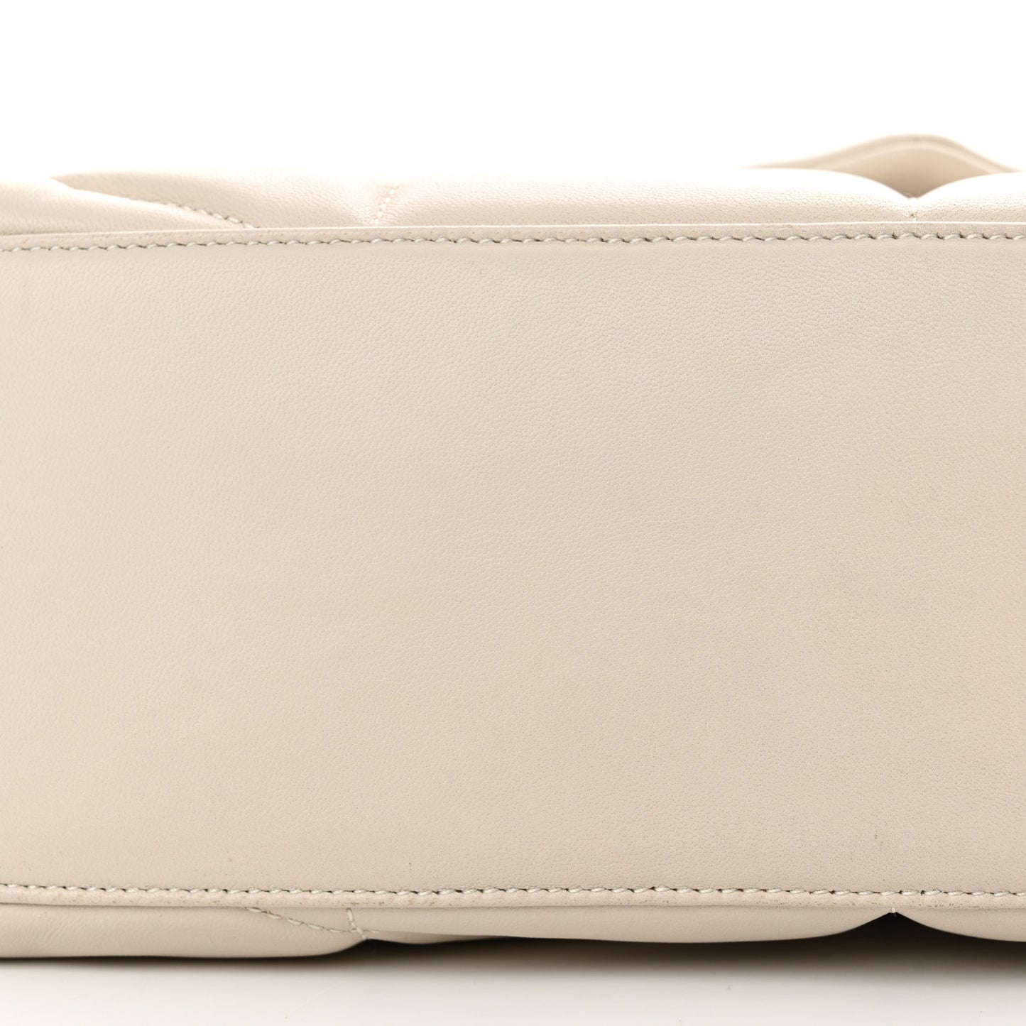 Lambskin Quilted Small Loulou Puffer Monogram Chain Satchel Crema Soft