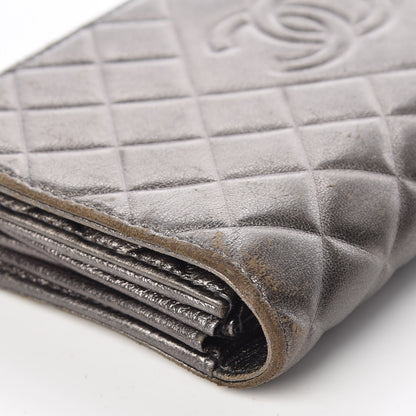Chanel Calfskin Quilted Large Diamond CC Flap Wallet Dark Silver 14 of 19