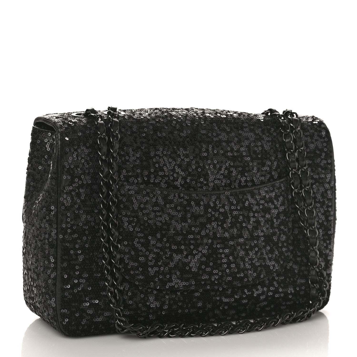 Chanel Sequin Lambskin Medium Moonlight on Water Flap Black 2 of 10