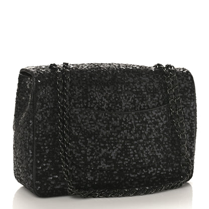 Chanel Sequin Lambskin Medium Moonlight on Water Flap Black 2 of 10