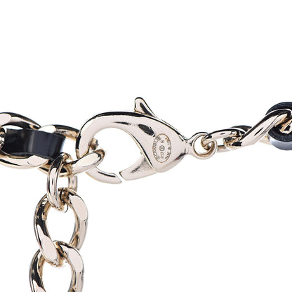 Chanel Glazed Calfskin Crystal Charm Necklace Black Gold 4 of 5