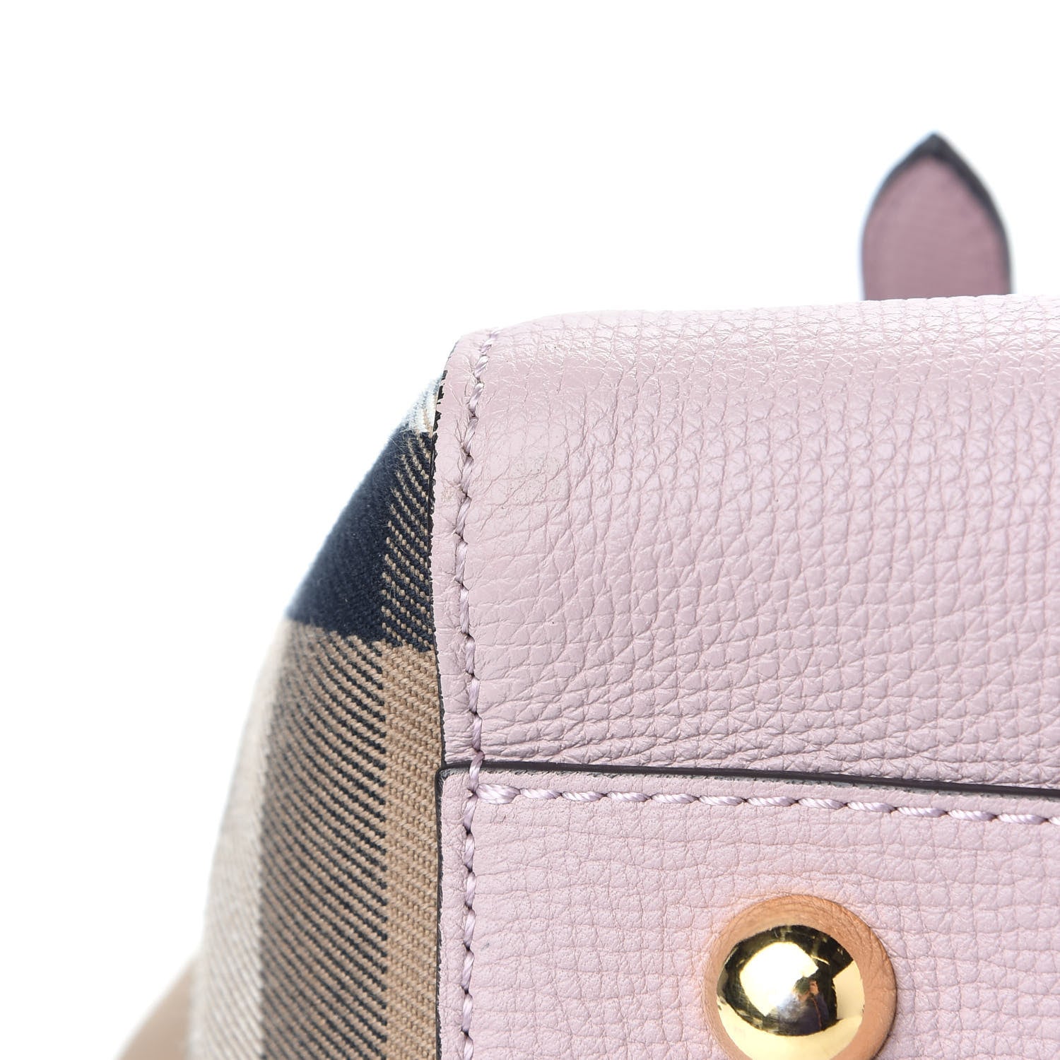 Burberry Grainy Calfskin House Check Small Canterbury Tote Pale Orchid 10 of 11