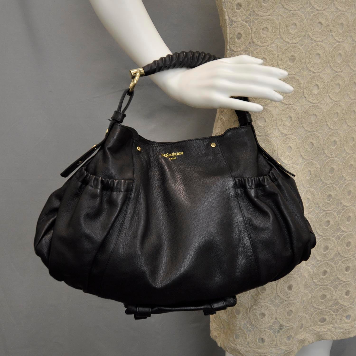 Saint Laurent Chevre Mala Mala Horn Bag Black 2 of 12