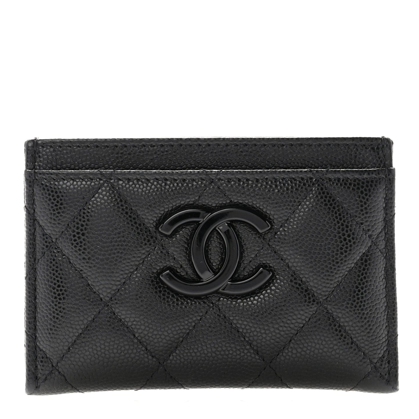 Caviar Quilted My Everything Card Holder Black