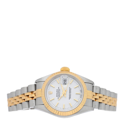Rolex Stainless Steel 18K Yellow Gold 26mm Oyster Perpetual Datejust Watch White 79173 2 of 6