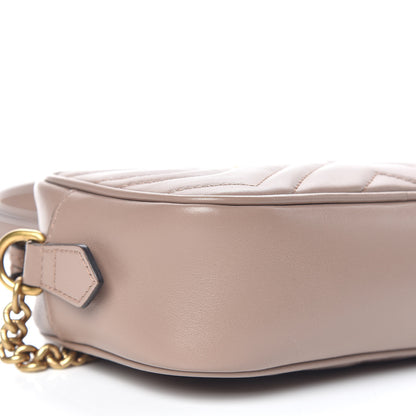 Gucci Calfskin Matelasse Mini GG Marmont Chain Shoulder Bag Nude 8 of 10