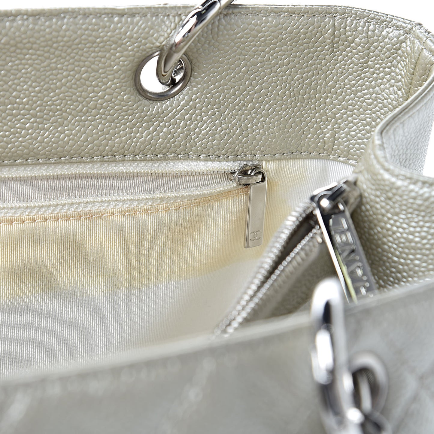 Metallic Caviar Grand Shopping Tote GST Light Gold