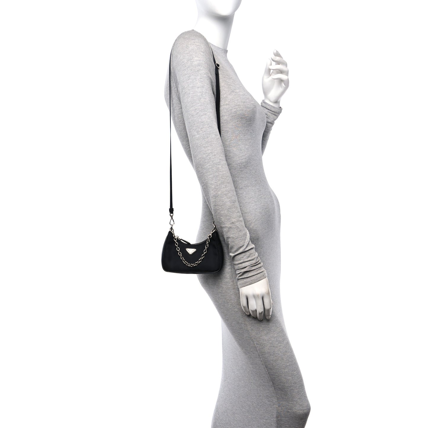 Tessuto Nylon Mini Re-Edition 2000 Shoulder Bag Black