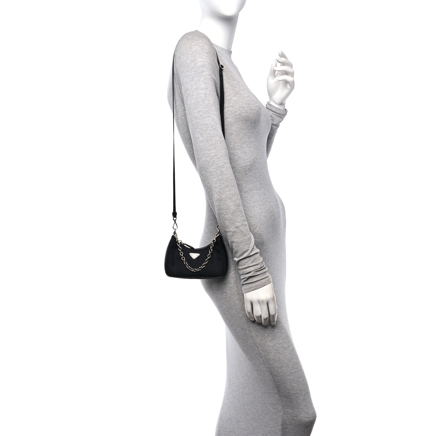 Prada Tessuto Nylon Mini Re-Edition 2000 Shoulder Bag Black 3 of 10