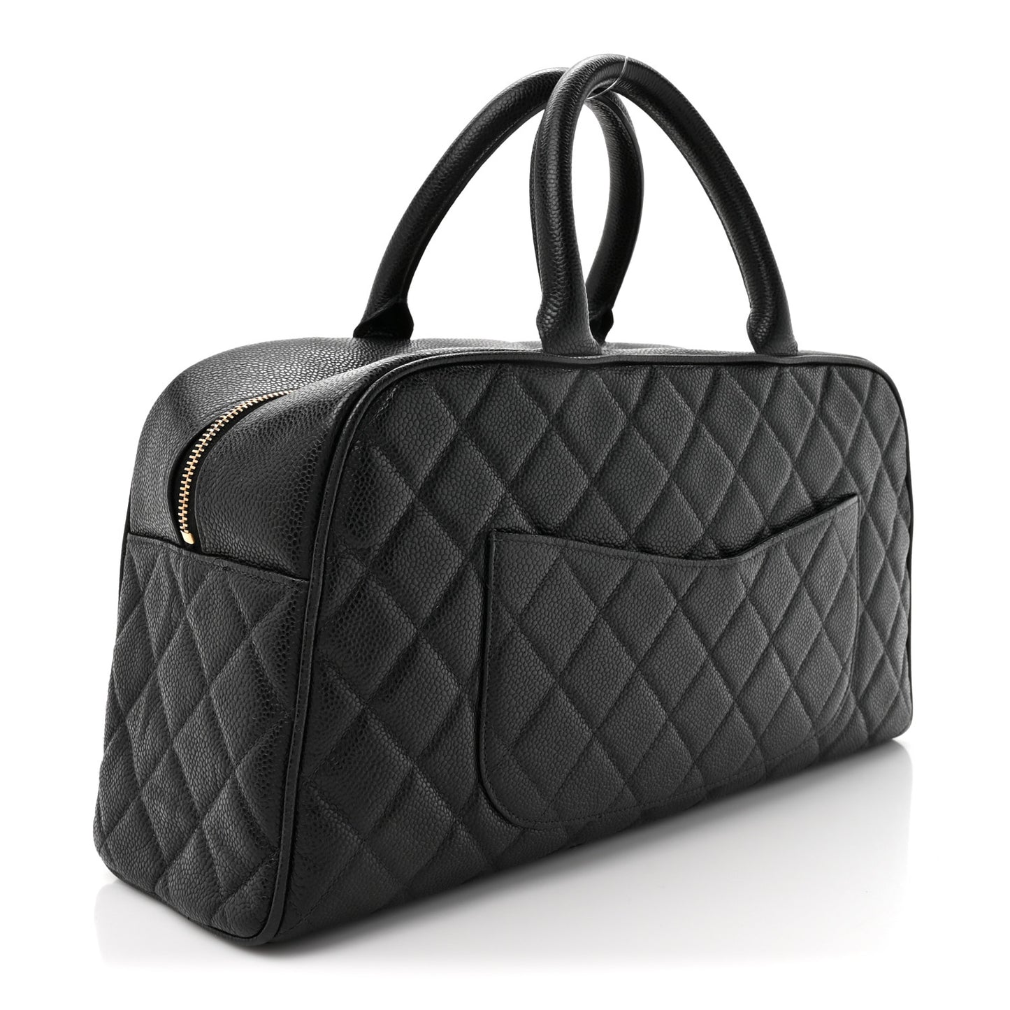 Caviar Quilted Large Bowler Black