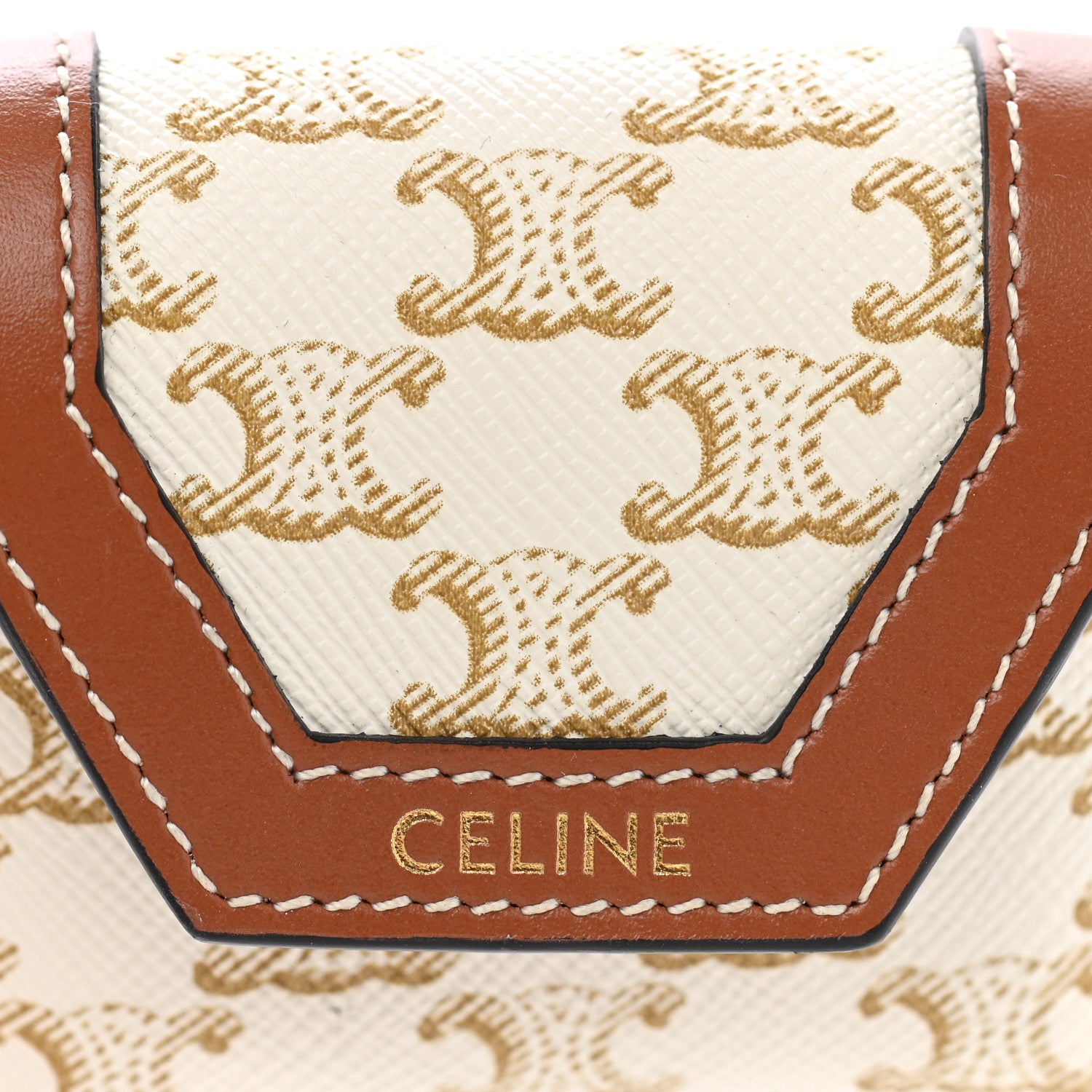 Celine Triomphe Canvas Calfskin Airpods Case White 3 of 5