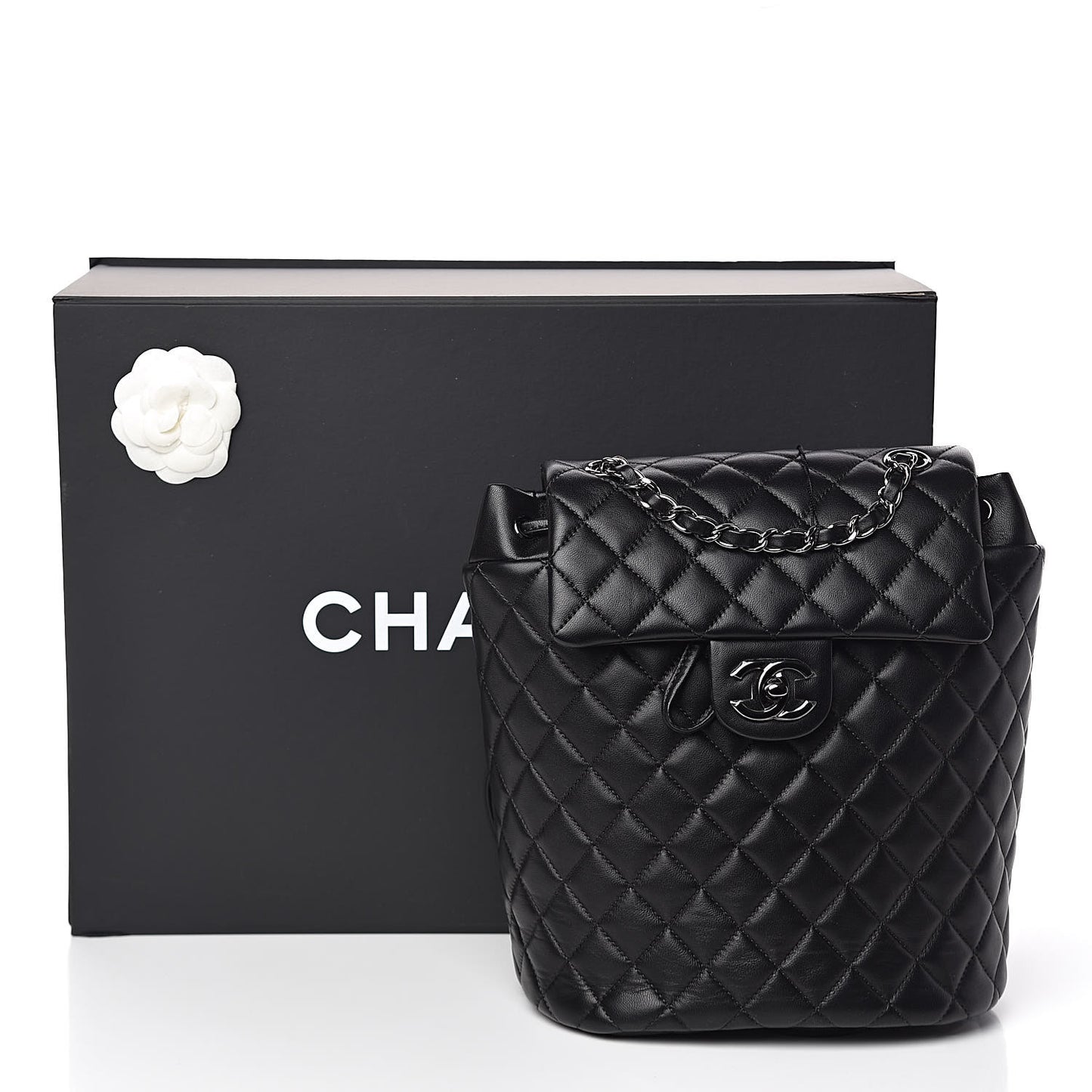 Lambskin Quilted Small Urban Spirit Backpack Black