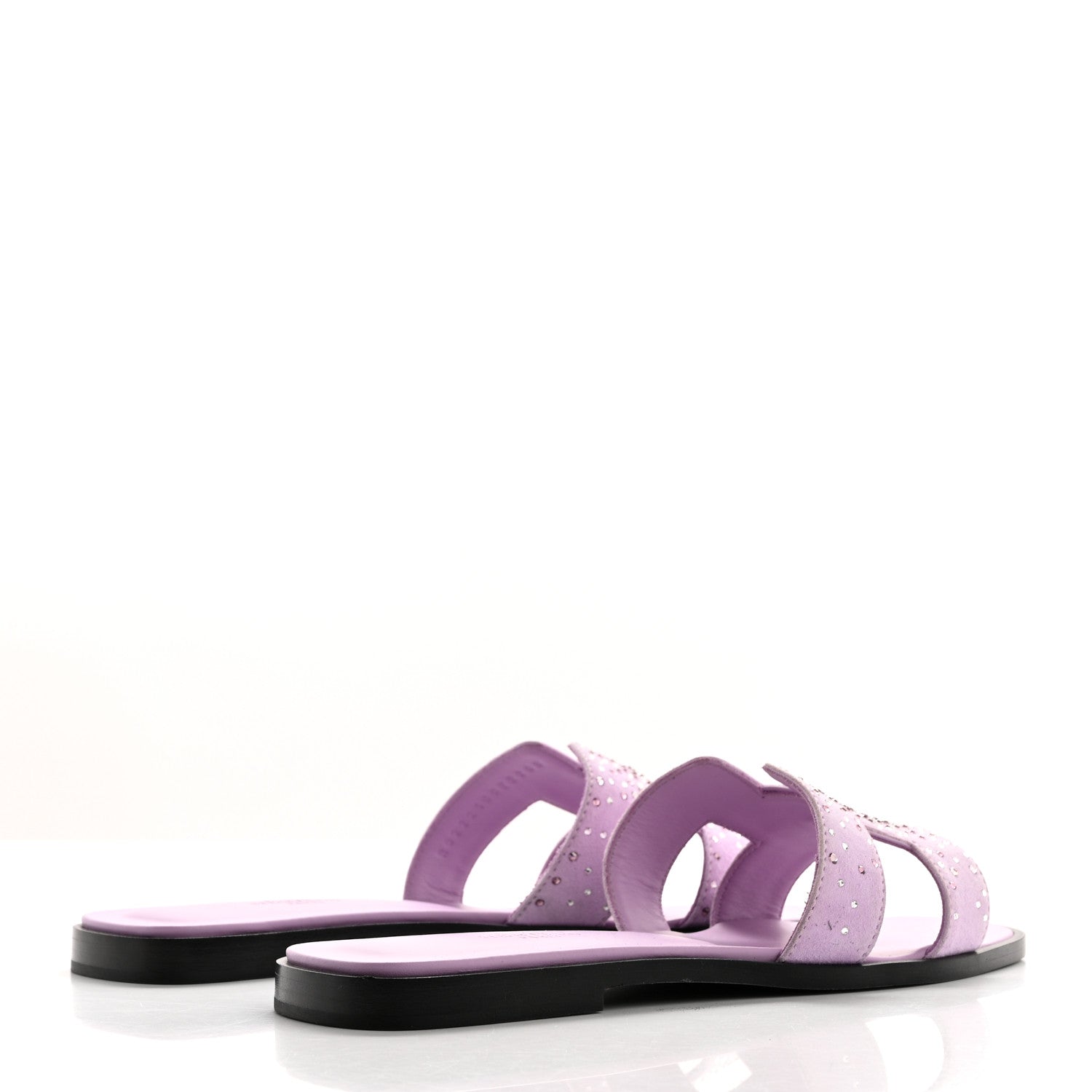 Hermes Suede Goatskin Crystal Oran Sandals 37 Violet Amethyste 4 of 9