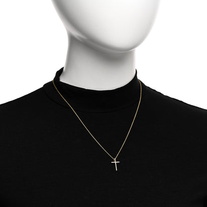 Roberto Coin 18K Yellow Gold Diamond Tiny Treasures Sliver Cross Pendant Necklace 2 of 4