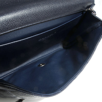 Chanel Caviar Quilted Clutch With Chain Flap Navy Blue 5 of 8