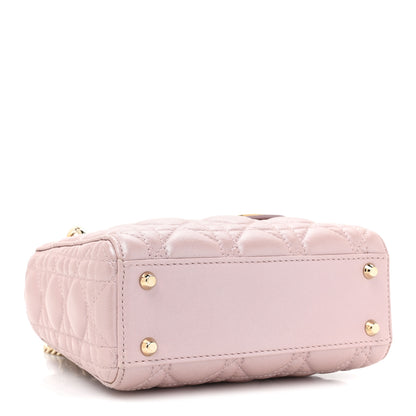 Christian Dior Metallic Lambskin Cannage Mini Lady Dior Lotus 4 of 12