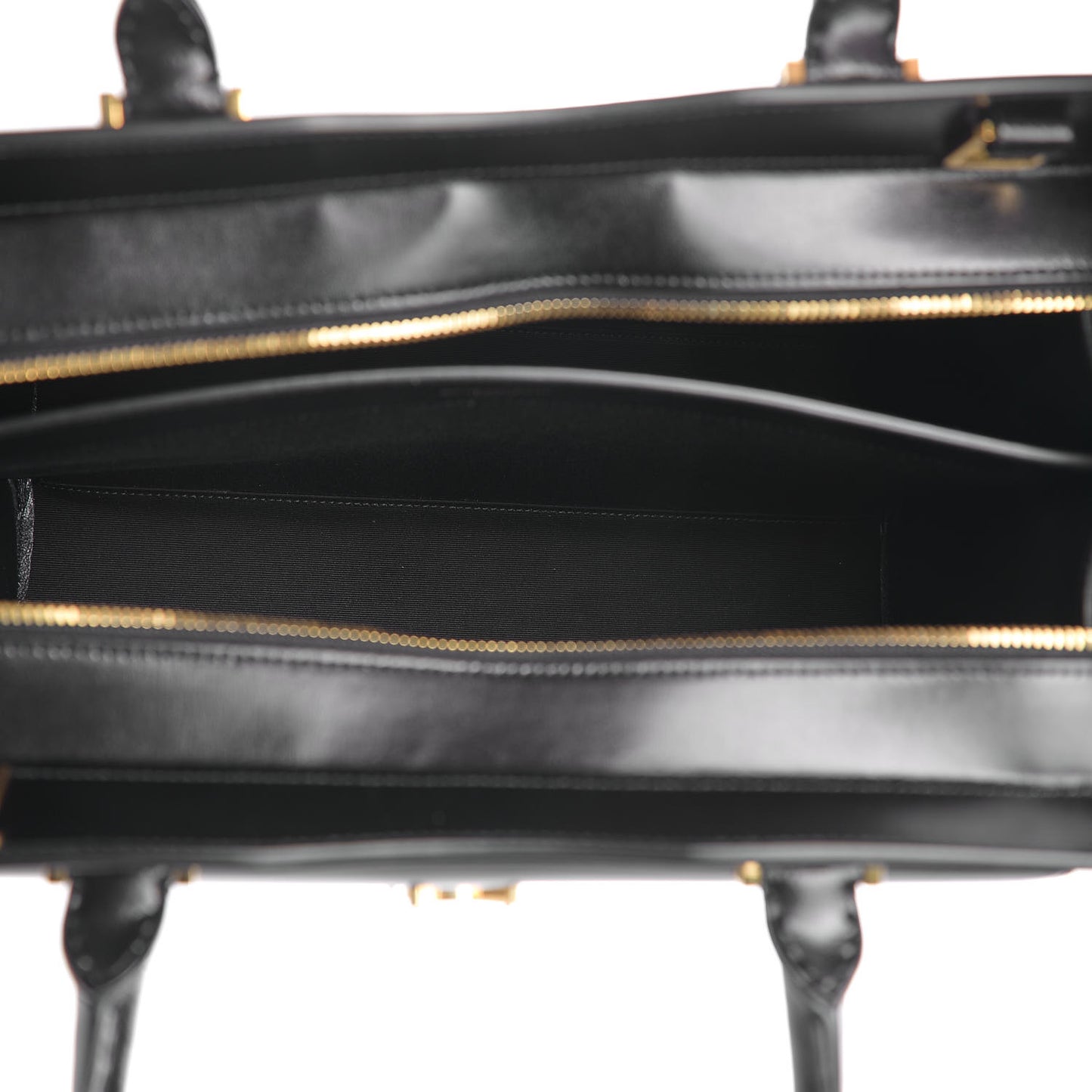 Shiny Calfskin Medium Uptown Tote Black