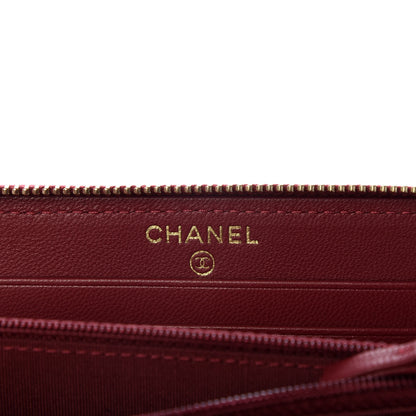 Chanel Goatskin Quilted Medium 19 Zipped Wallet Dark Pink 6 of 9