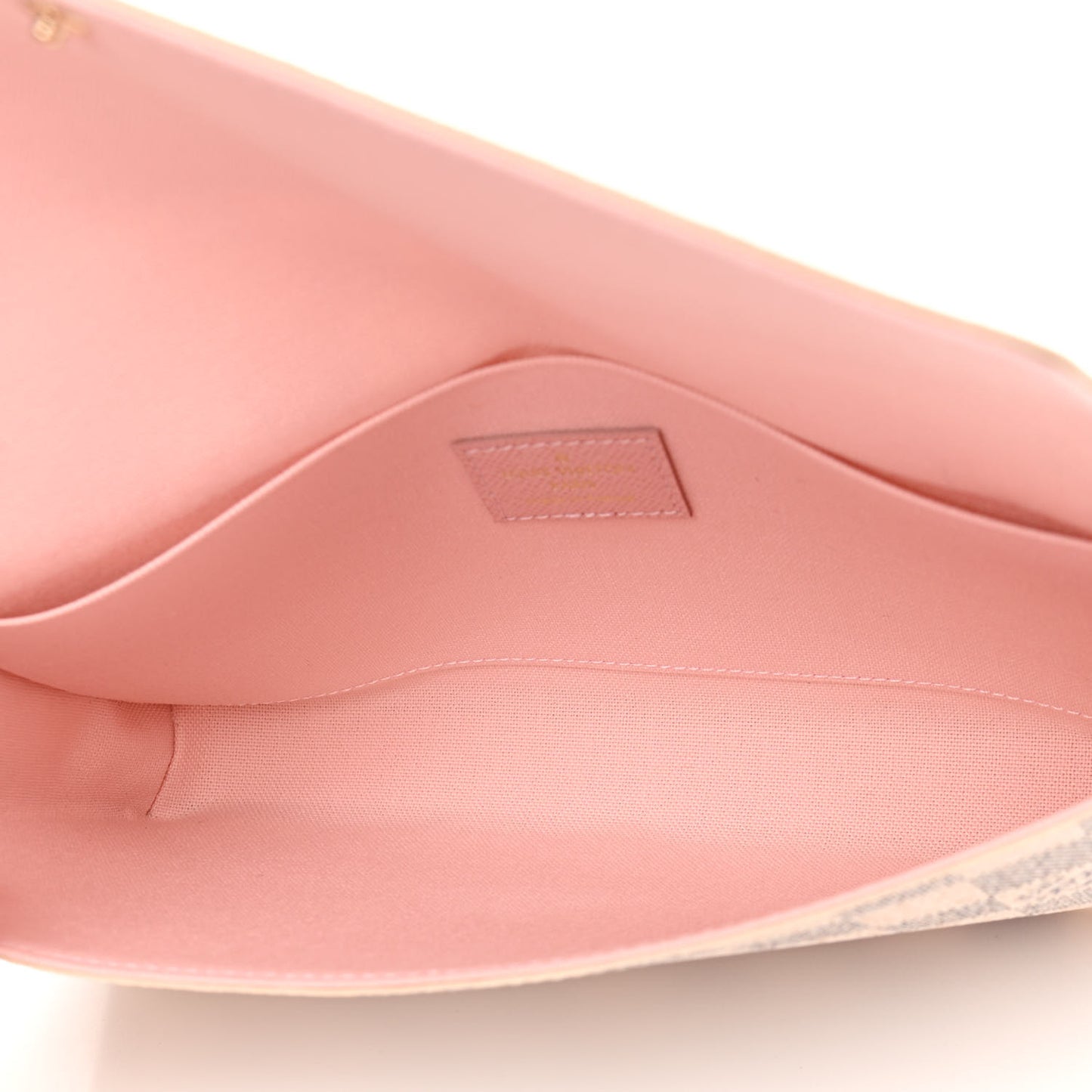 Damier Azur Pochette Felicie Chain Wallet Rose Ballerine